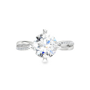 White Gold Solitaire Ring with Round Brilliant Cut Diamond