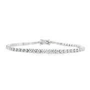 Elegant White Gold Diamond Tennis Bracelet 2.06CT