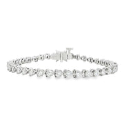 White Gold Diamond Tennis Bracelet with Round Brilliant Cut Diamonds