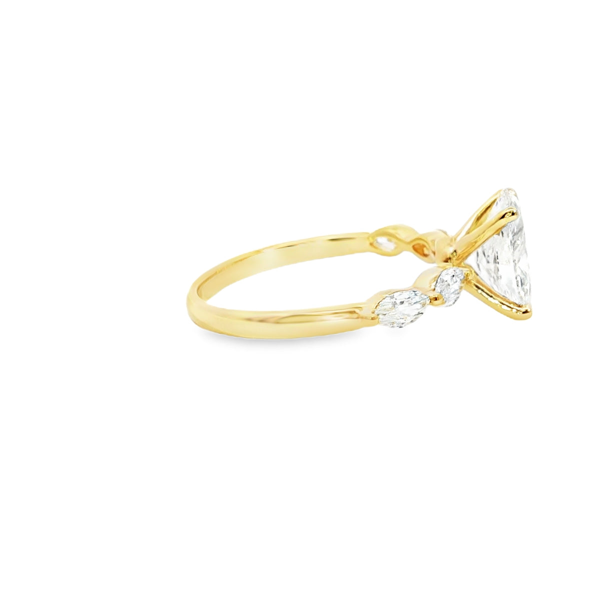 Oval Diamond with marquise diamonds ring