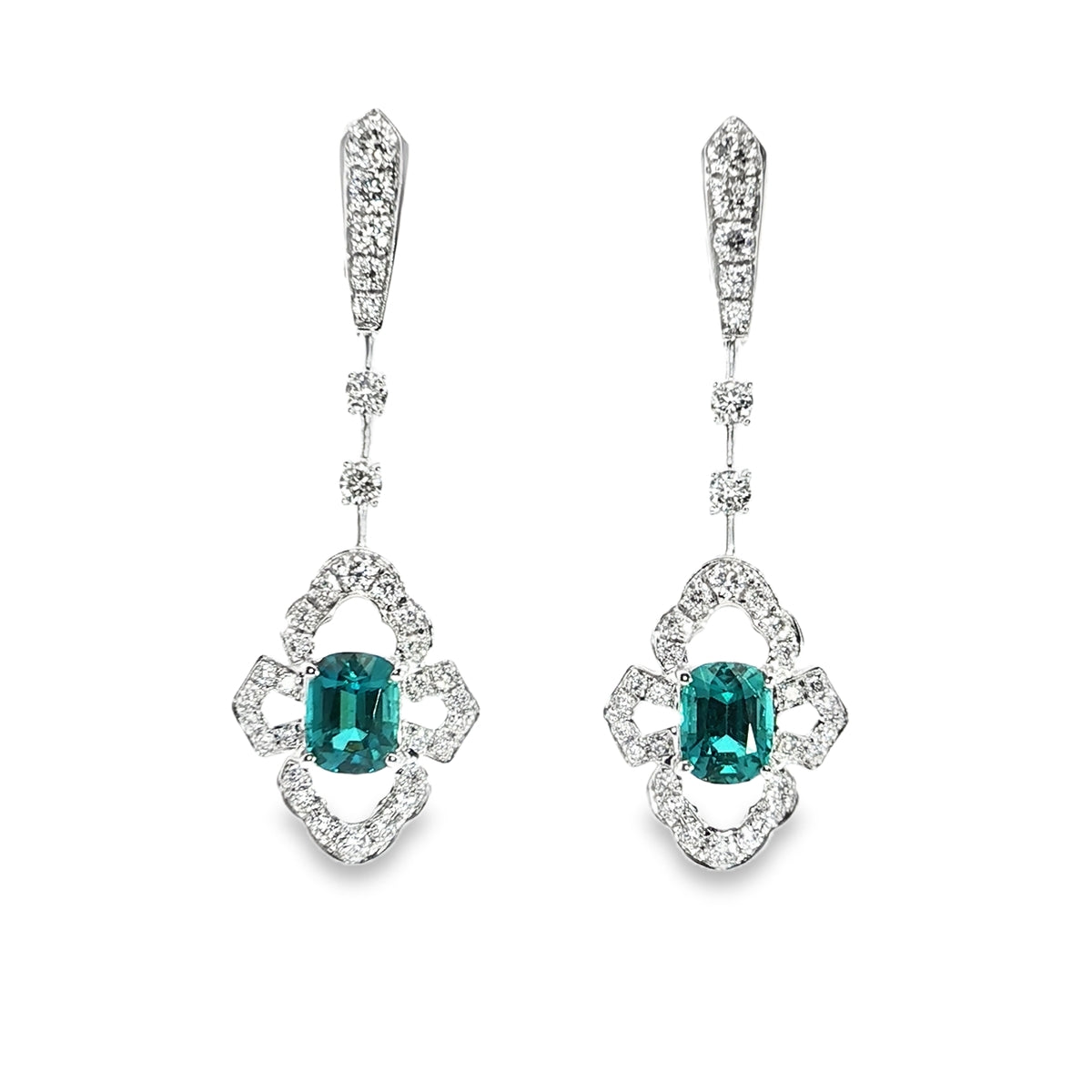 Lagoon Toumaline diamonds Earrings