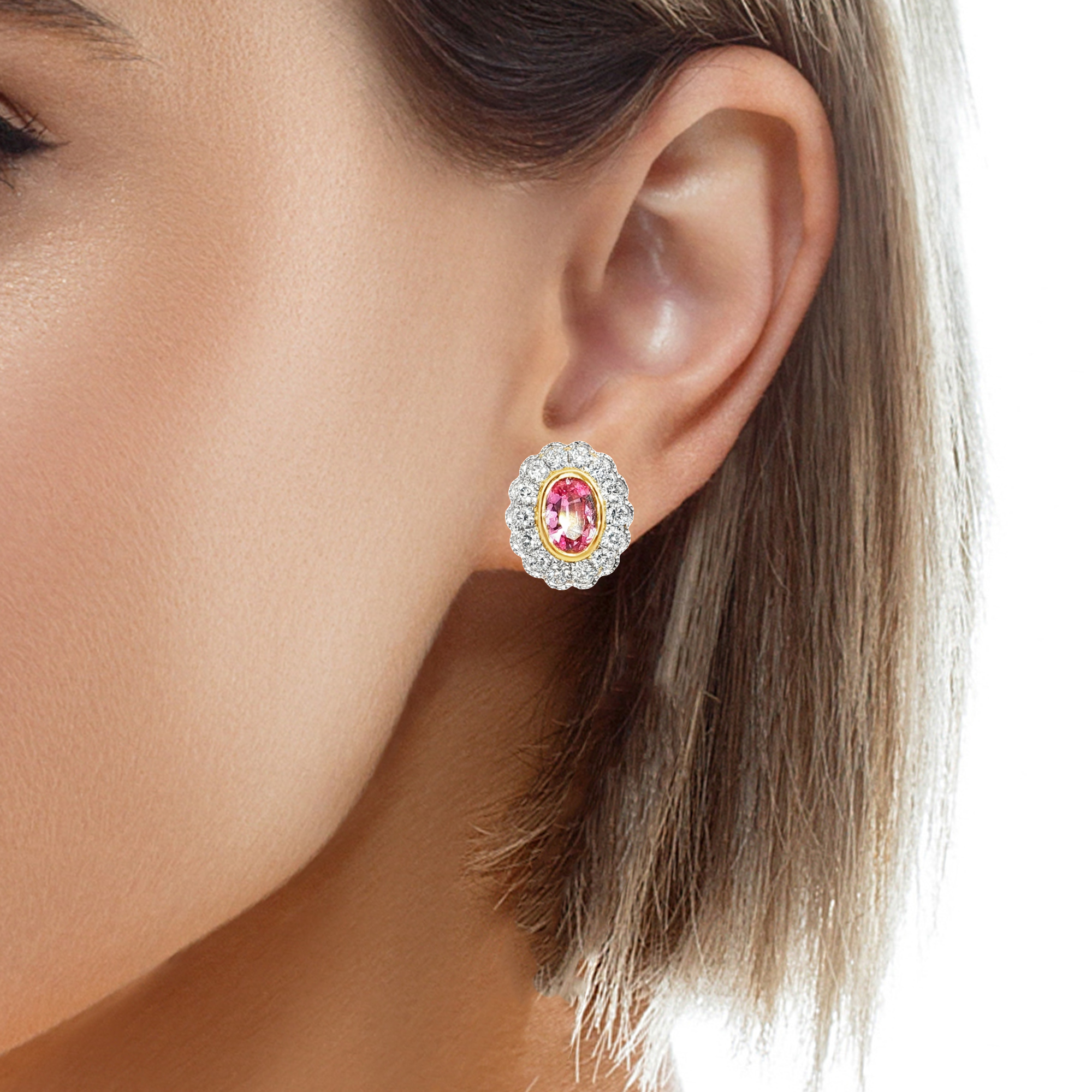 PInk Sappire diamonds Earrings