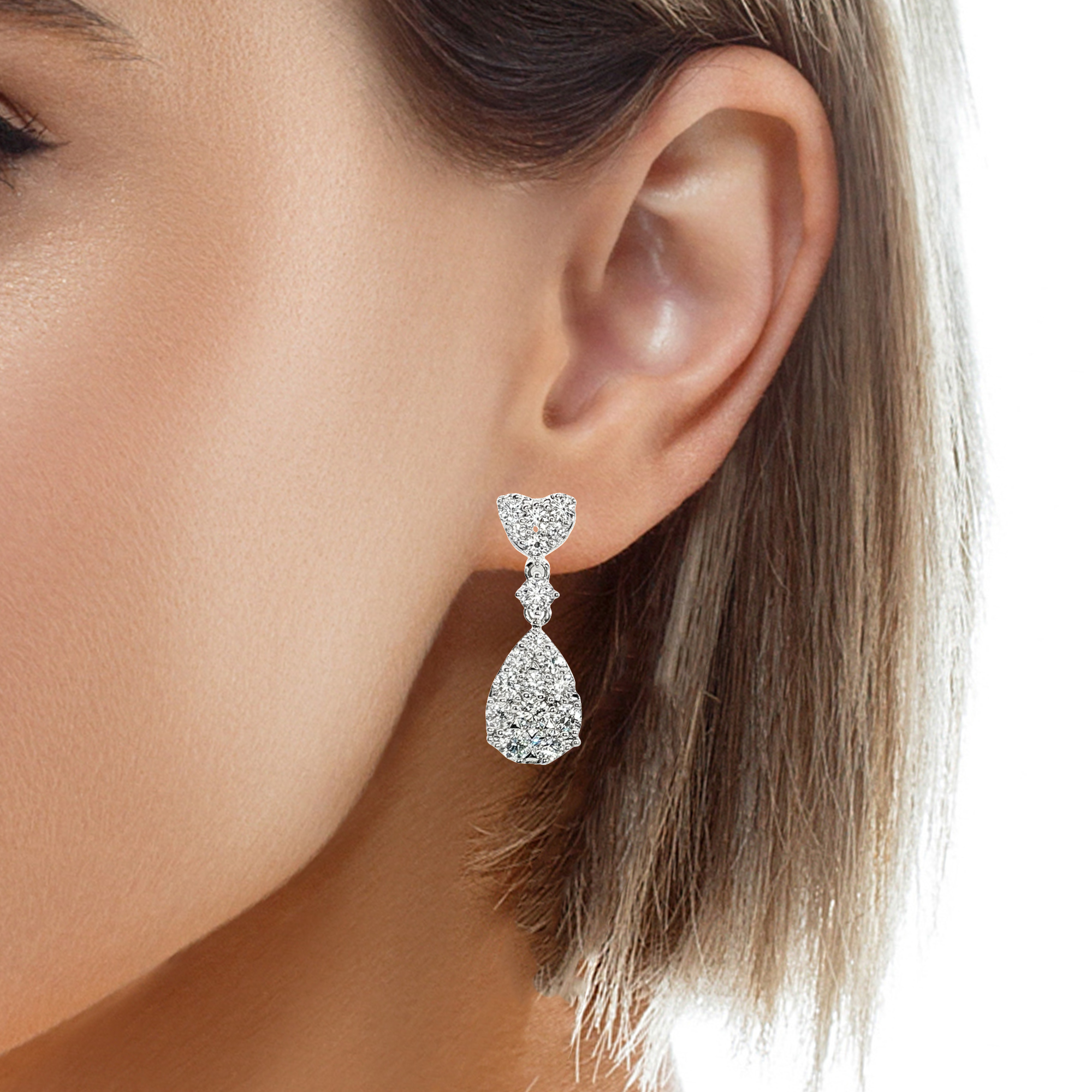 Elegant Pear-Shaped Diamond Drop Earrings