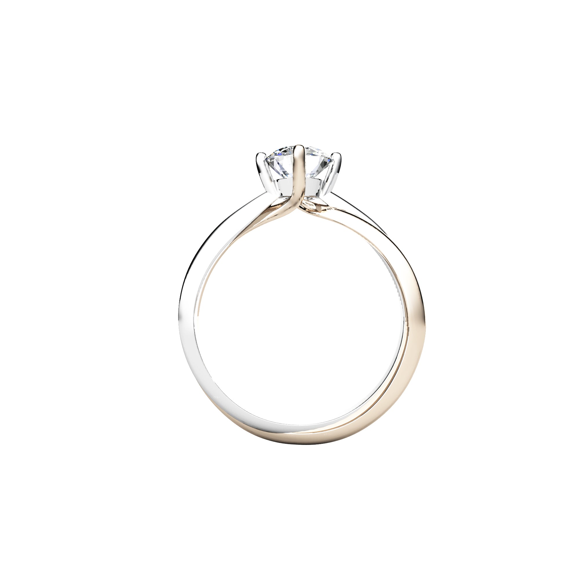 Gold Solitaire Ring with Round Brilliant Diamond