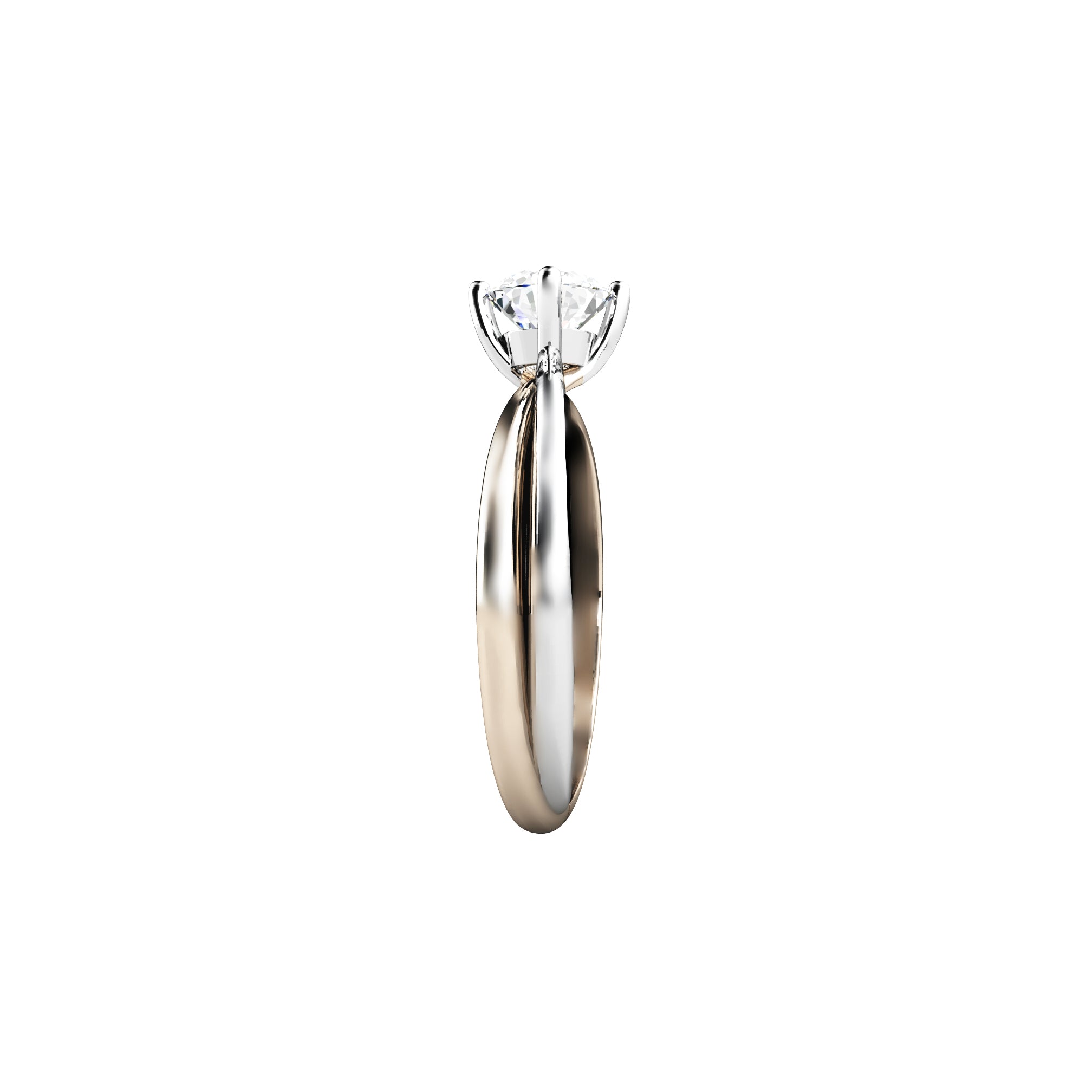 Gold Solitaire Ring with Round Brilliant Diamond