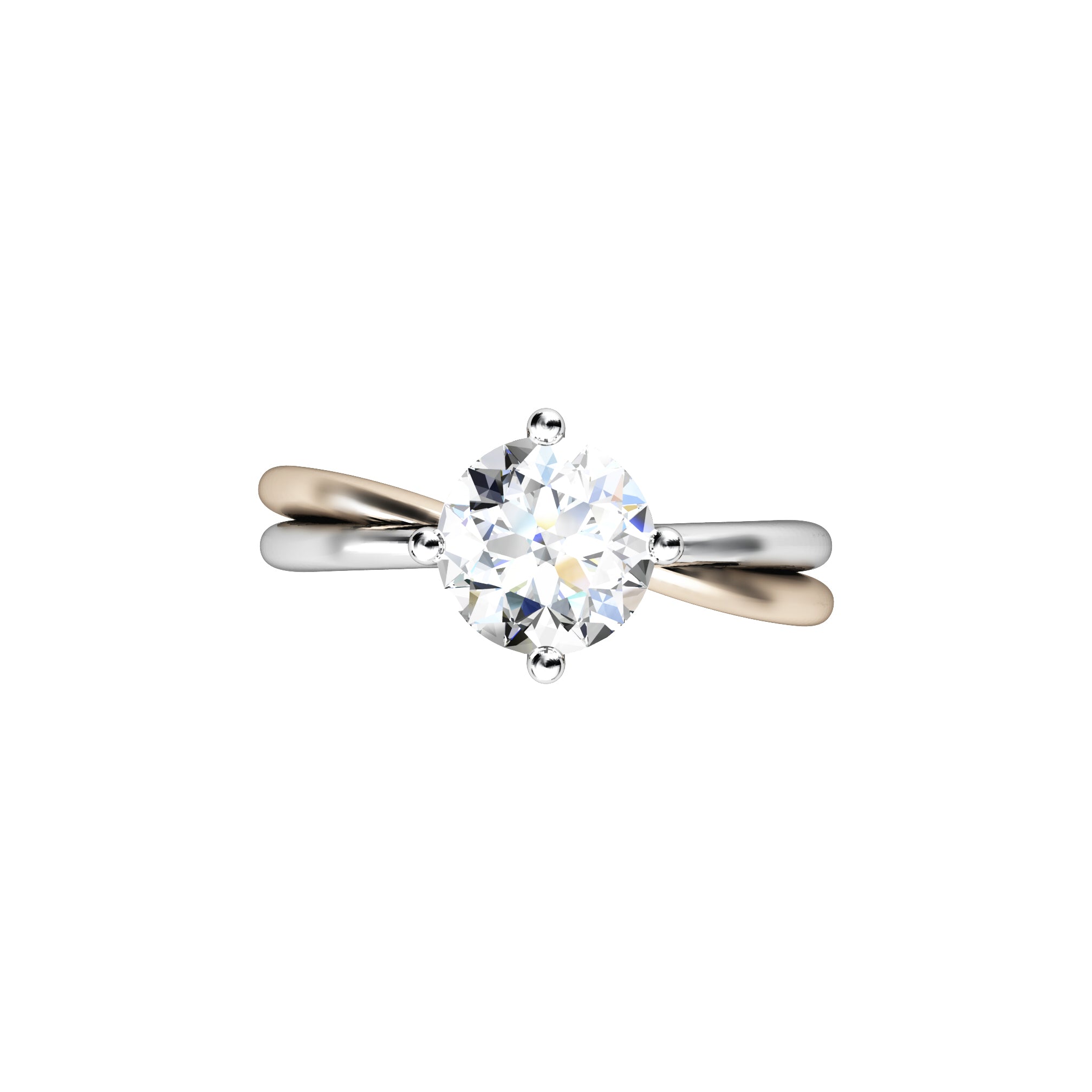 Gold Solitaire Ring with Round Brilliant Diamond