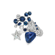 Elegant Sapphire Cluster Ring