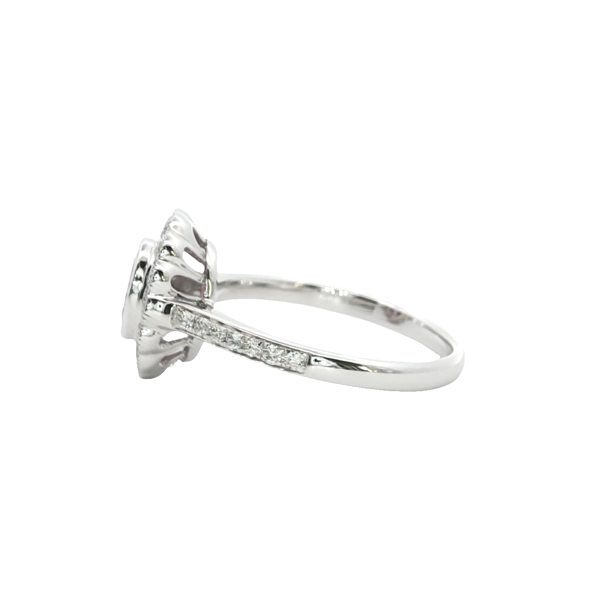 Vivid Pink Sapphire White Gold Engagement Ring