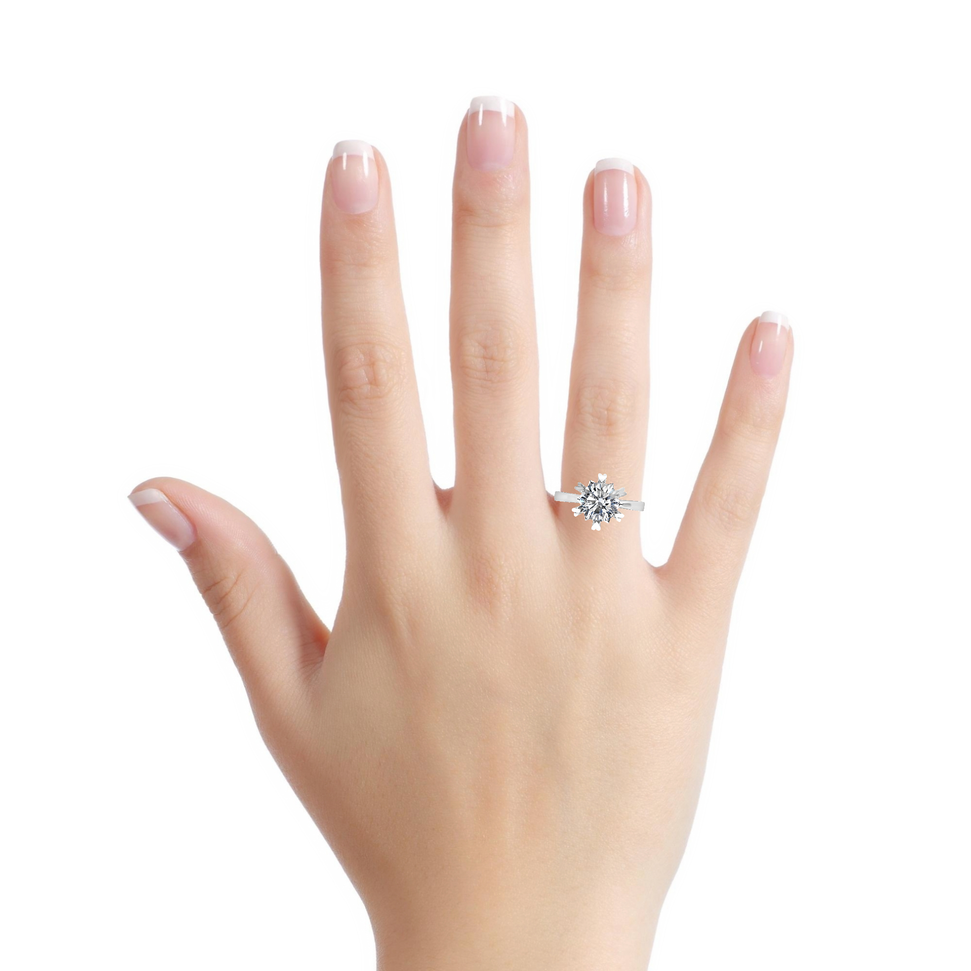 18K White Gold Solitaire Ring with Round Brilliant Diamond