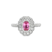 Vivid Pink Sapphire White Gold Engagement Ring