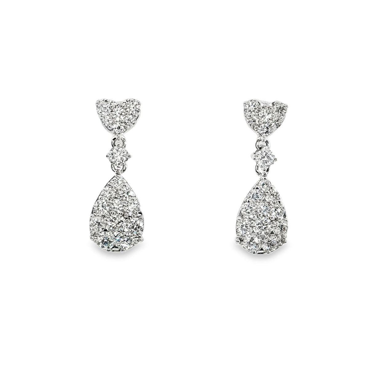 Elegant Pear-Shaped Diamond Drop Earrings