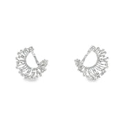 White Gold Hoop Earrings with Round Brilliant Diamonds