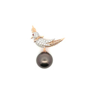 18K Gold Tahitian Pearl Brooch