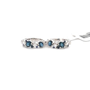18K Gold Sapphire Diamond Earrings