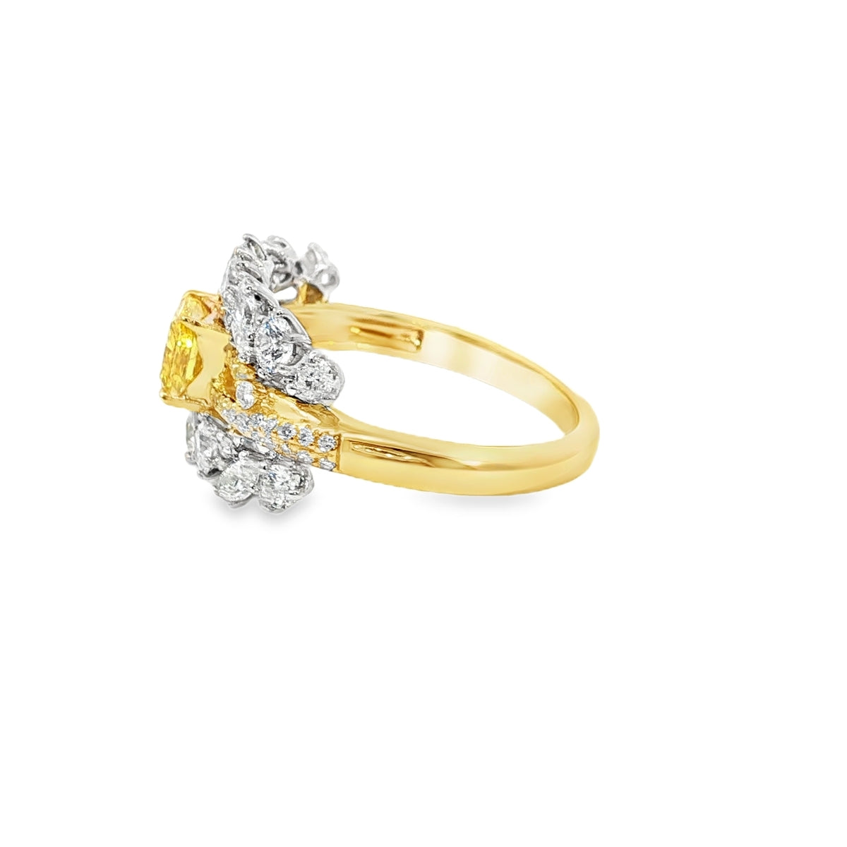 Yellow Gold Stackable Ring Set with Fancy Yellow Diamond