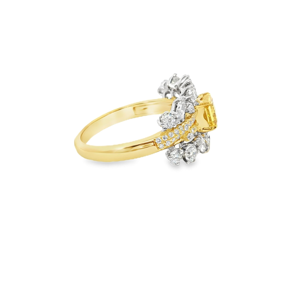 Yellow Gold Stackable Ring Set with Fancy Yellow Diamond
